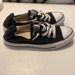 Women’s black converse shoes size 8